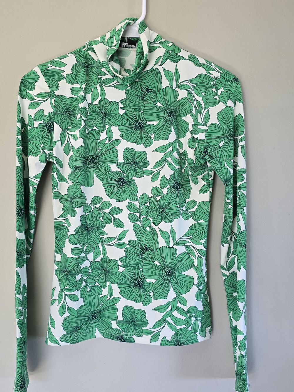 J CREW Floral Long Sleeve Turtleneck Top